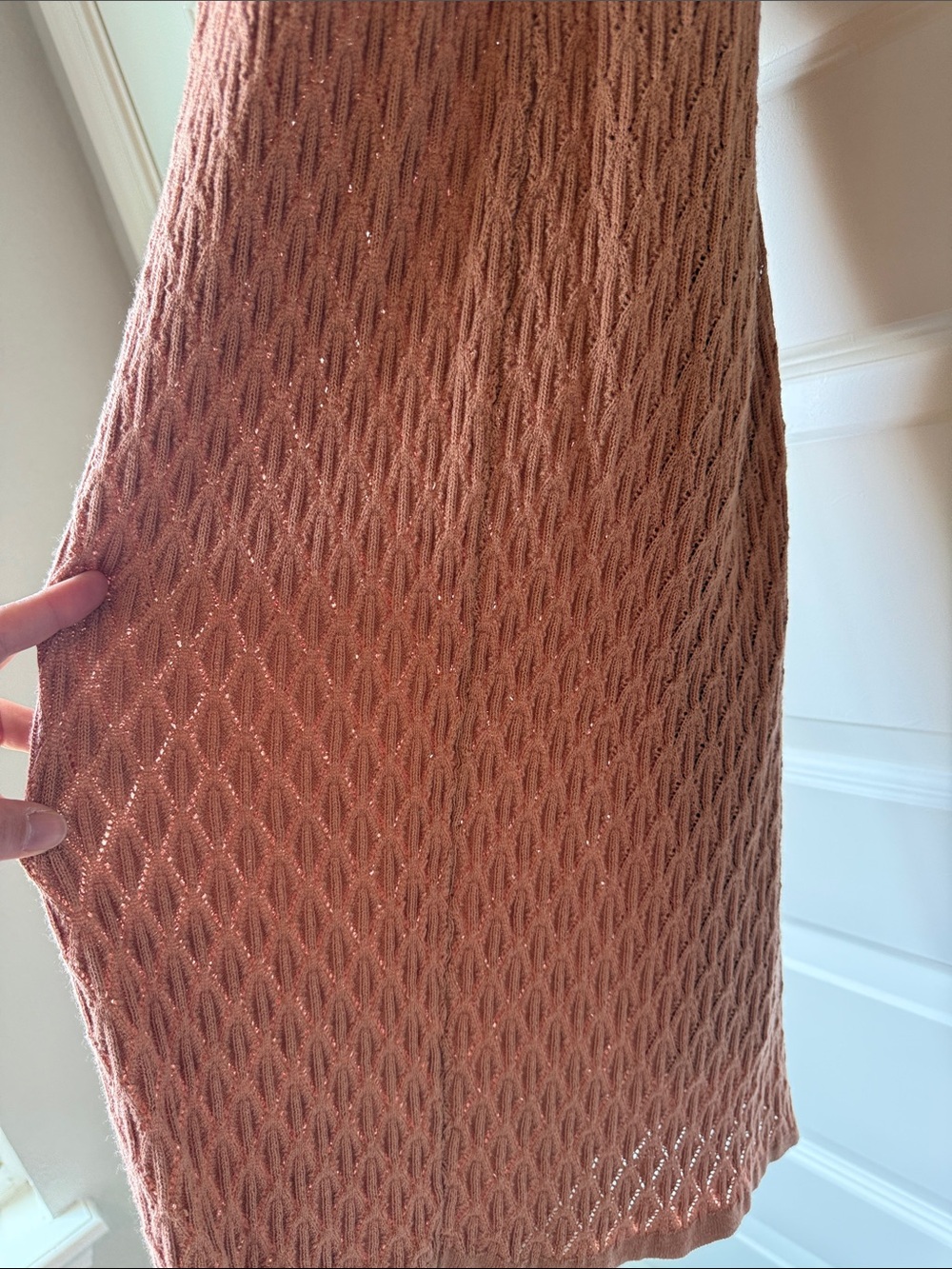 House of Harlow 1960 Ribbed Maxi Dress Skirt in Dusty Rose - Picture 5 of 10